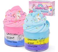 Slime Nube Unicornio 2 Pack - Kit de Slime Perfumado para Niñas, Niños y Adolescentes - Regalo Cumpleaños, Fiesta, Antiestrés, Relleno Calcetines, Preppy y Lindo Juguete Sensorial
