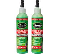 Slime Sellante de Reparación de Pinchazo de Neumático con Cámara Prevenir y Reparar, Apto para Bicicletas, con Manguera de Llenado, No Tóxico, Ecológico, Verde, Botella de 237 ml