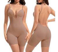 Slimers Faja moldeadora sin espalda con control de abdomen: body moldeador de espalda baja - Sujetador adelgazante integrado para mujer, Rosa piel, XL