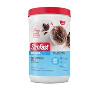 SlimFast Polvo de reemplazo de comidas, chocolate real rico original, mezcla de batido para pérdida de peso, 0.39 onzas de proteína, 22 porciones