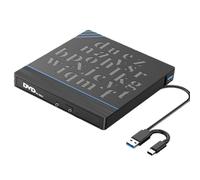 Slimly - Grabador de disco externo multifunción USB 3.0 tipo C para PC, portátil, copias de seguridad de datos, instalación de concentradores USB con lector de tarjetas