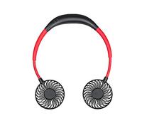 SlimpleStudio Abanico de Cuello,Colgante Cuello pequeño Ventilador LED aromaterapia Luminosa Deportes al Aire Libre Perezoso Mini Ventilador Plegable portátil-Negro