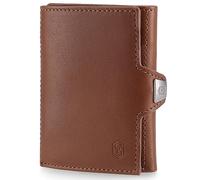 slimpuro TRYO Cartera pequeña para hombre y mujer, billetera de cuero con bolsillo para monedas, estuche para tarjetas, billetera para hombre, protección RFID, pulsador, monedero, mini billetera con