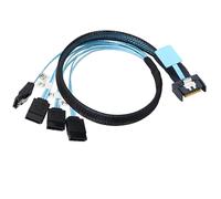 SlimSAS 8654 MCIO 4I 38pin a 4x SATA Cable PCIE5.0 PCI-E Servidor 0.5M