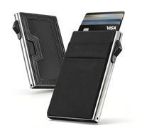 Slimwalt Tarjetero Estilo Bauhaus - Cartera Pop-up para Hombre para 5-7 Tarjetas - Mini Cartera con Ventana de DNI y Compartimento magnético - Cartera RFID para Hombre con Lycra® Original