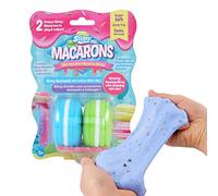 SLIMY Macarons 2 x 50 g en azul y verde - Juego original de slime con diferentes masas, purpurina y chispas para unir, diversión para niños, plastilina elástica (juguetes a partir de 3 años)