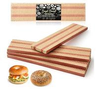 Sliner 4 tablas para hornear bagel de 15.7 x 3.5 x 0.8 pulgadas, madera de pino de cedro con arpillera, herramientas esenciales para hornear de grado alimenticio para tostar una hermosa corteza de