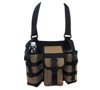 Sling Backpack for Sports | Adjustable Multi-Pocket Shoulder Bag for Workouts | Carabiners for Convenient Bottle and Gear Storage | Great for Hiking, Outdoor Adventures, and Fitness Enthusiasts, verde