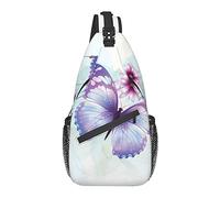 Sling Bag 3D Mariposa Flor Mármol Senderismo Mochila Crossbody Hombro Mochila Viaje Cofre Paquete para Hombres Mujeres