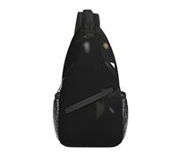 Sling Bag Abstract Macro Particles Gold Modern Black Senderismo Daypack Crossbody Hombro Mochila Travel Chest Pack para Hombres Mujeres