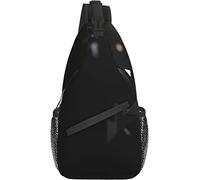 Sling Bag Abstract Macro Particles Gold Modern Black Senderismo Daypack Crossbody Hombro Mochila Travel Chest Pack para Hombres Mujeres