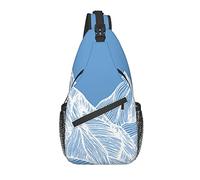 Sling Bag Abstract Mountain Art Blue Senderismo Mochila Crossbody Hombro Mochila Travel Chest Pack para Hombres Mujeres