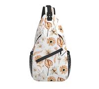 Sling Bag Acuarela Flor Elegante Floral Senderismo Mochila Crossbody Hombro Mochila Viaje Cofre Pack para Hombres Mujeres