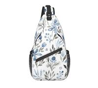 Sling Bag Acuarela Hoja Flor Botánica Senderismo Mochila Crossbody Hombro Mochila Viaje Cofre Pack para Hombres Mujeres
