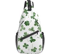 Sling Bag Acuarela Trébol Hojas Día de San Patricio Senderismo Mochila Crossbody Hombro Mochila Viaje Cofre Pack para Hombres Mujeres