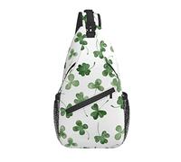 Sling Bag Acuarela Trébol Hojas Día de San Patricio Senderismo Mochila Crossbody Hombro Mochila Viaje Cofre Pack para Hombres Mujeres