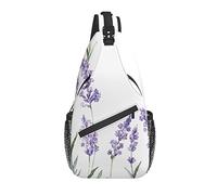 Sling Bag Acuarela Vintage Lavanda Flor Senderismo Mochila Crossbody Hombro Mochila Viaje Cofre Pack para Hombres Mujeres