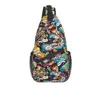 Sling Bag Aliens Space Galaxy Rocket Senderismo Mochila Crossbody Hombro Mochila Travel Chest Pack para Hombres Mujeres