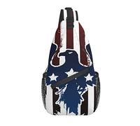 Sling Bag America Bird Blue Star Rayas Senderismo Mochila Crossbody Hombro Mochila Travel Chest Pack para Hombres Mujeres