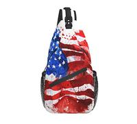 Sling Bag America Map Flag Acuarela Senderismo Daypack Crossbody Hombro Mochila Travel Chest Pack para Hombres Mujeres