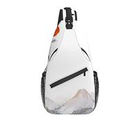 Sling Bag Art Mountain Landscape Orange Senderismo Daypack Crossbody Hombro Mochila Travel Chest Pack para Hombres Mujeres