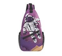 Sling Bag Astronaut Planet Space Purple Senderismo Mochila Crossbody Hombro Mochila Travel Chest Pack para Hombres Mujeres