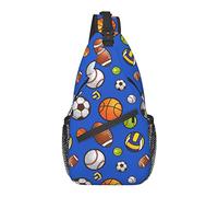 Sling Bag Ball Sport Azul Baloncesto Senderismo Mochila Crossbody Hombro Mochila Travel Chest Pack para Hombres Mujeres