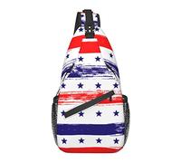 Sling Bag Bandera Americana Srat Rayas Senderismo Mochila Crossbody Hombro Mochila Viaje Cofre Pack para Hombres Mujeres