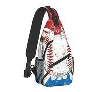 Sling Bag Baseball Vintage Sport Senderismo Daypack Crossbody Hombro Mochila Travel Chest Pack para Hombres Mujeres