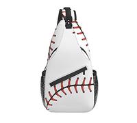 Sling Bag Baseball White Senderismo Daypack Crossbody Hombro Mochila Travel Chest Pack para Hombres Mujeres