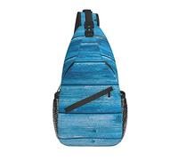 Sling Bag Beach Blue Tablero de Madera Senderismo náutico Mochila Crossbody Hombro Mochila Travel Chest Pack para Hombres Mujeres