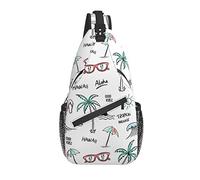 Sling Bag Beach Palm Tree Hawaii Senderismo Mochila Crossbody Hombro Mochila Viaje Chest Pack para Hombres Mujeres