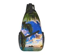 Sling Bag, Beautiful Sunrise Ocean Print Crossbody Sling Mochila para Hombro Casual Mujeres y Hombres