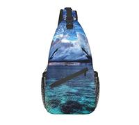 Sling Bag, Beautiful View of The Sea Print Crossbody Sling Backpack para Casual Hombro Mujeres y Hombres