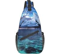 Sling Bag, Beautiful View of The Sea Print Crossbody Sling Backpack para Casual Hombro Mujeres y Hombres