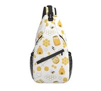 Sling Bag Bee Cute Yellow White Senderismo Daypack Crossbody Hombro Mochila Travel Chest Pack para Hombres Mujeres
