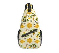 Sling Bag Bee Daisy Flower Hexagon Senderismo Mochila Crossbody Hombro Mochila Travel Chest Pack para Hombres Mujeres