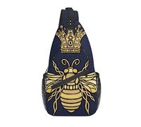 Sling Bag Bee Queen Blue Insect Senderismo Mochila Crossbody Hombro Mochila Viaje Cofre Pack para Hombres Mujeres