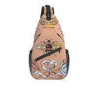Sling Bag Bee Queen Leaf Country Farmhouse Senderismo Mochila de Hombro Crossbody Mochila de Viaje Paquete de Pecho para Hombres y Mujeres