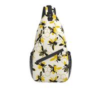 Sling Bag Bee Yellow Hexagon Geometric Senderismo Daypack Crossbody Hombro Mochila Travel Chest Pack para Hombres Mujeres