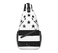 Sling Bag Black American Flag Star Country Senderismo Mochila Crossbody Hombro Mochila Travel Chest Pack para Hombres Mujeres