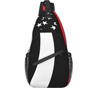 Sling Bag Black and White American gunflag Bandera Crossbody Hombro Cofre Mochila de Viaje al Aire Libre para Mujeres y Hombres