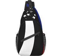 Sling Bag Black and White American gunflag Bandera Crossbody Hombro Cofre Mochila de Viaje al Aire Libre para Mujeres y Hombres