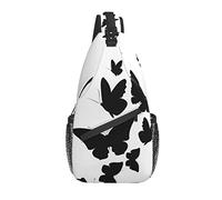Sling Bag Black Butterfly Nature Senderismo Daypack Crossbody Hombro Mochila Travel Chest Pack para Hombres Mujeres