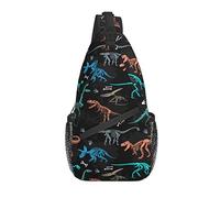 Sling Bag Black Dinosaur Skull Dino Skeleton Senderismo Mochila Crossbody Hombro Mochila Travel Chest Pack para Hombres Mujeres