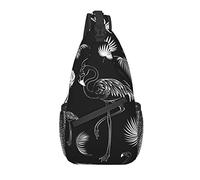 Sling Bag Black Flamingo Palm Tree Senderismo Mochila Crossbody Hombro Mochila Travel Chest Pack para Hombres Mujeres