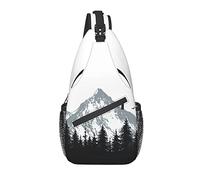 Sling Bag Black Forest Mountain Landscape Senderismo Mochila Crossbody Hombro Mochila Travel Chest Pack para Hombres Mujeres