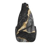 Sling Bag Black Marble Abstract Splash Art Senderismo Mochila Crossbody Hombro Mochila Travel Chest Pack para Hombres Mujeres