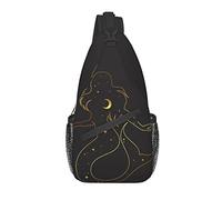 Sling Bag Black Mermaid Magic Senderismo Daypack Crossbody Hombro Mochila Travel Chest Pack para Hombres Mujeres