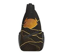 Sling Bag Black Mountain Gold Sun Senderismo Mochila Crossbody Hombro Mochila Travel Chest Pack para Hombres Mujeres